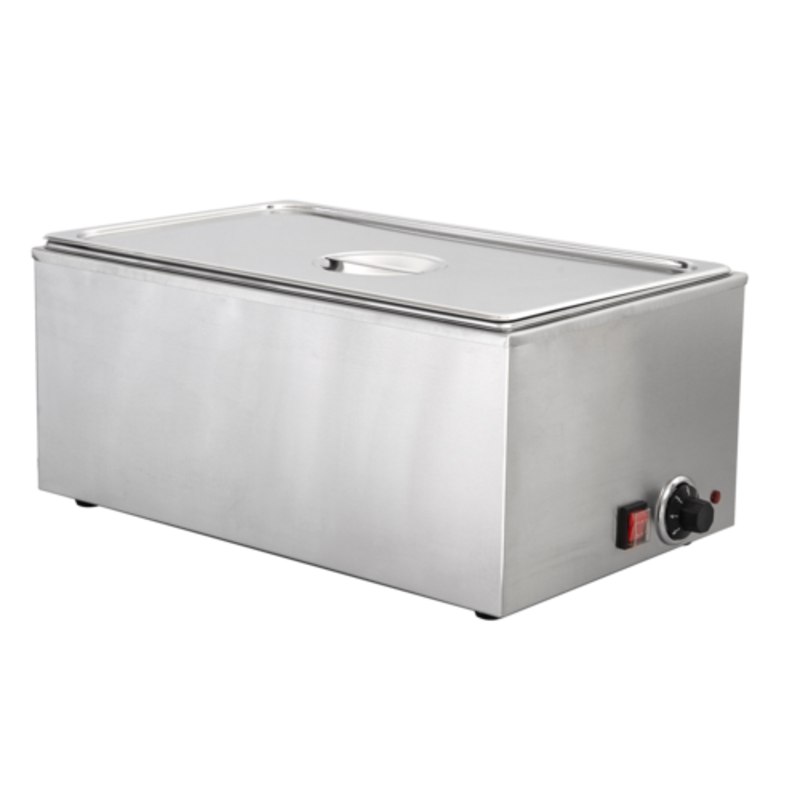 Alt Tag: EFI Sales Ltd. SA-FWFULL 21 Litre Countertop Food Pan Warmer stainless steel full size pan warmer with lid and temperature control knob