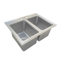 Alt Tag: EFI Sales Ltd. SIHD819-10-2 25" Two-Compartment Drop-In Sink heavy-gauge Type 304 stainless steel commercial kitchen sink