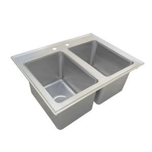 Alt Tag: EFI Sales Ltd. SIHD819-10-2 25" Two-Compartment Drop-In Sink heavy-gauge Type 304 stainless steel commercial kitchen sink