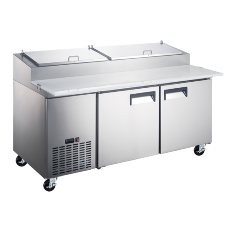 EFI Sales Ltd. CPDR2-67VCX X-LINE 67-inch Refrigerated Pizza Prep Table stainless steel commercial 2-door prep station