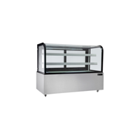 Alt Tag: EFI Sales Ltd. 60.6 Inch Neutral Showcase Rounded Top Display Case stainless steel rounded glass ambient bakery display case