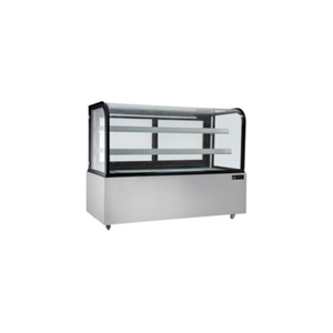 Alt Tag: EFI Sales Ltd. 60.6 Inch Neutral Showcase Rounded Top Display Case stainless steel rounded glass ambient bakery display case