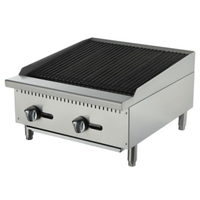 EFI Sales 24 Inch Countertop Gas Radiant Charbroiler for Restaurants stainless steel commercial countertop gas charbroiler with two knobs