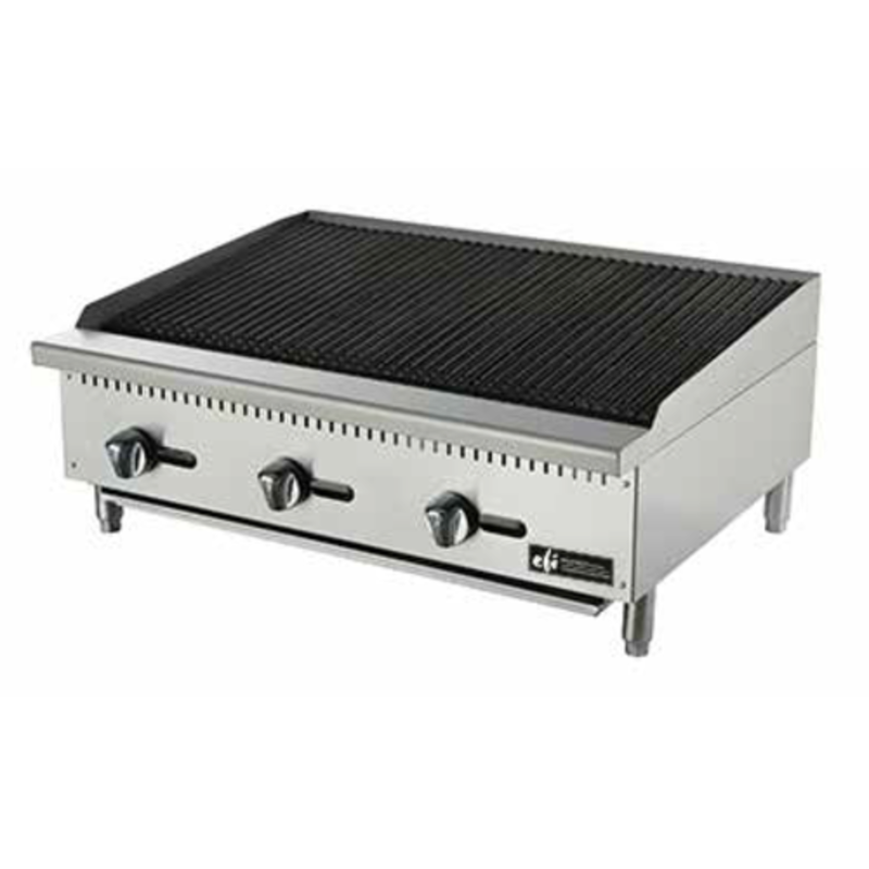 36 Inch Gas Countertop Charbroiler Designed For High-Performance Grilling In Commercial Kitchens