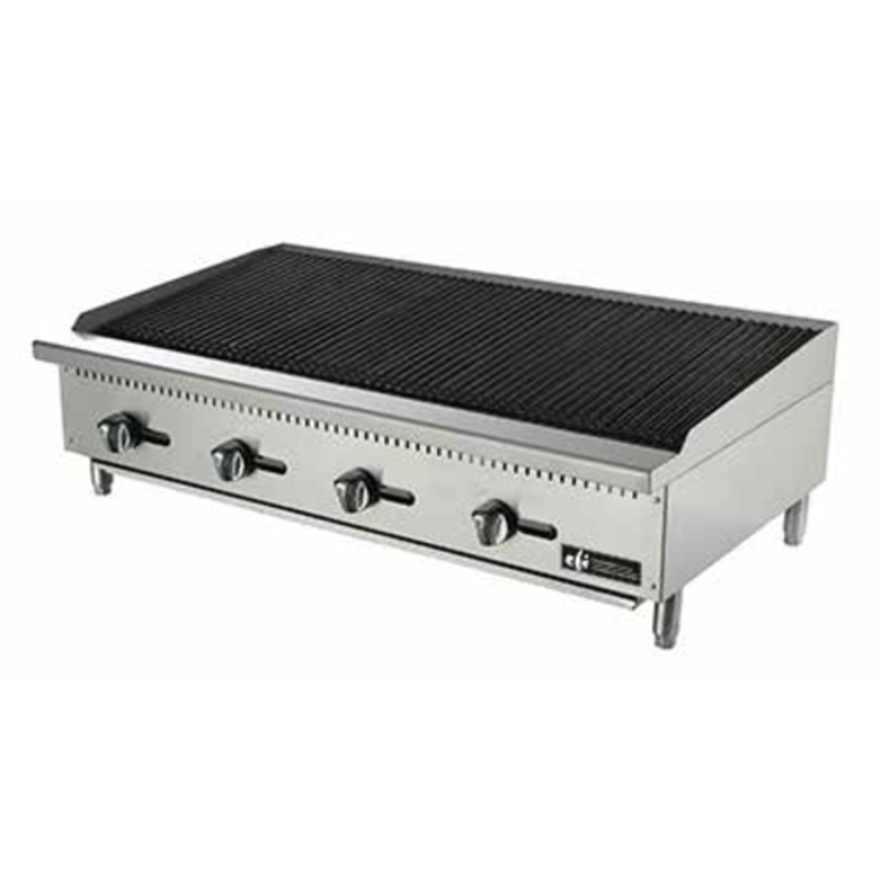 EFI Sales 48 Inch Countertop Radiant Gas Charbroiler Four Burners stainless steel commercial countertop radiant charbroiler