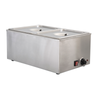 Alt Tag: EFI Sales SA-FWHALF 21 Litre Countertop Food Pan Warmer stainless steel buffet bain marie with two lidded pans