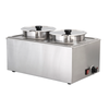 Alt Tag: EFI Sales SA-FWROUND 14 Litre Countertop Round Pot Food Warmer stainless steel 2-round-pot countertop soup sauce warmer
