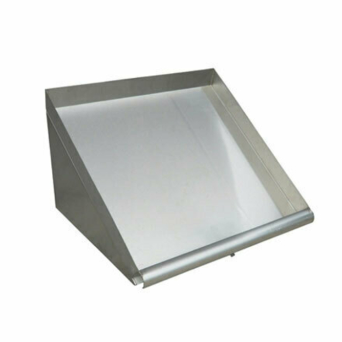 Étiquette alternative : EFI Sales Ltd. Étagère à vaisselle en acier inoxydable murale de 42" inclinée avec point de vidange pour cuisines commerciales