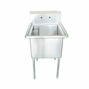 Alt Tag: EFI Sales SI818-1NC 23" One Compartment Stainless Steel Commercial Sink with center drain, 18-gauge Type 304 stainless steel