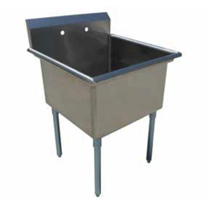 Alt Tag: EFI Sales SI818-1NC-E One Compartment 18x18 Stainless Steel Sink commercial kitchen economy sink with legs