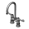 Alt Tag: EFI Sales SIF-F4DW05 4-Inch Deck Mount Mixing Faucet Gooseneck 5-inch swivel gooseneck spout with lever handles