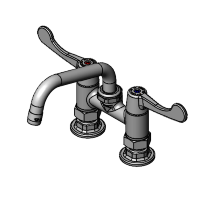 EFI Sales SIF-F4DW06 4-Inch Deck Mount Commercial Mixing Faucet, 4-inch deck mount kitchen sink faucet with lever handles