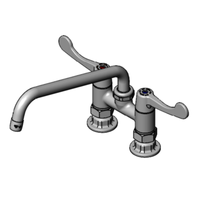 Alt Tag: EFI Sales SIF-F4DW10 Deck Mount Mixing Faucet 10" Spout commercial deck-mount faucet with dual lever handles