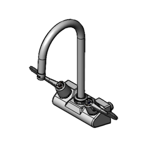 Alt Tag: EFI Sales SIF-F4WW05 Wall Mount Mixing Faucet with 5" Gooseneck commercial wall-mount faucet with dual handles