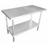 EFI T2496 Stainless Steel Commercial Kitchen Work Table With Shelf, 96"W x 24"D, Heavy-Duty Design.