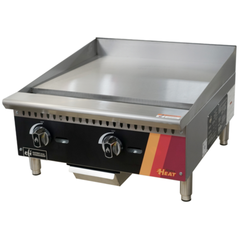Tag alternatif : EFI Sales Versa-Heat 24 pouces à contrôle manuel de comptoir à gaz Grille commerciale en acier inoxydable avec boutons manuels