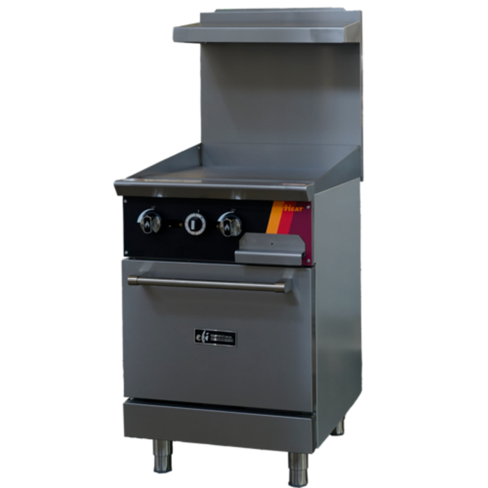Alt Tag: EFI Sales Ltd. HRG24-24GM-N 24" Gas Range with a 24" Griddle commercial stainless steel restaurant range with griddle and oven