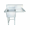 Alt Tag: EFI SI818-1R 44.5 Inch One Compartment Corner Drain Commercial Sink stainless steel corner drain prep sink