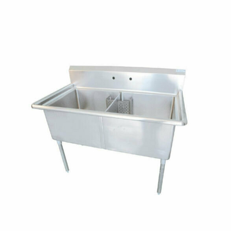 eFi Sales SI824-2N 54.5" Two Compartment Pot Sink Designed For Efficient Sanitation In Commercial Kitchens