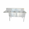 EFI SI824-3L 99.5"W Three Compartment Commercial Pot Sink Left Drainboard