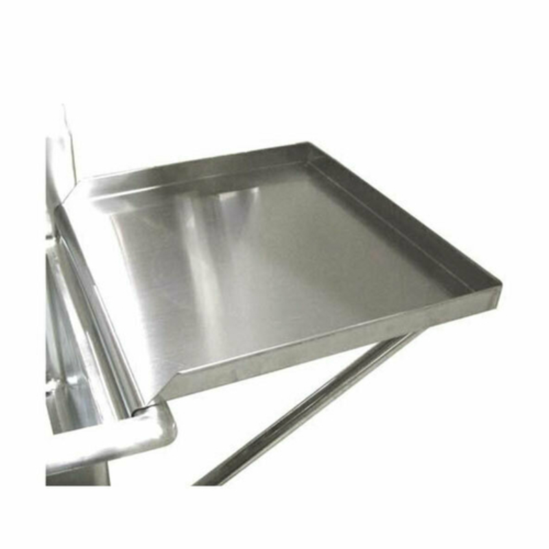 Stainless Steel Drainboard 18 Inch showing a sleek surface suitable for air-drying dishes in a commercial kitchen.