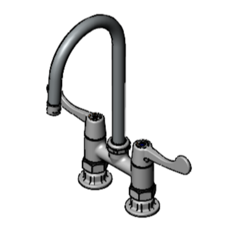 Efi SIF-F4DW05A 4" Deck Mount Faucet With 5" Gooseneck For Efficient Kitchen Use