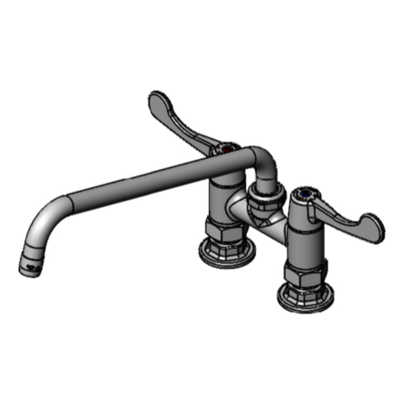 EFI SIF-F4DW12 4" Deck Mount Commercial Faucet Featuring 12" Swivel Nozzle For Professional Use, Commercial Deck Mount Faucet.