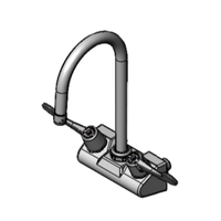 EFI SIF-F4WW05A 4" Wall Mount Swivel Gooseneck Mixing Faucet, commercial wall-mount 4-inch centerset swivel spout with dual lever handles