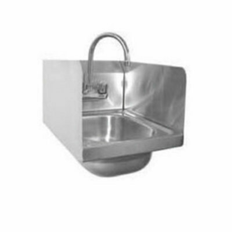 Alt Tag: EFI SIH817-S 17" Wall Mount Hand Sink with Faucet stainless steel wall-mounted handwash sink with splash guard