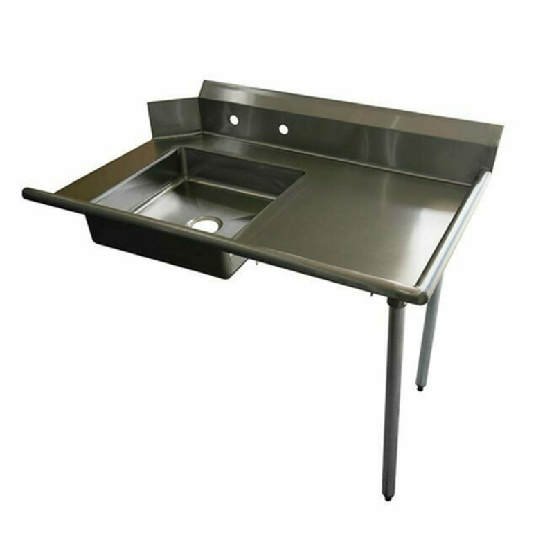 EFI Sales Ltd. SIST72R table à vaisselle souillée en acier inoxydable du côté droit de 72" avec lavabo et crédence pour la vaisselle commerciale