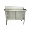 96 Inch Stainless Steel Work Table With Cabinet Base For Efficient Commercial Kitchen Use