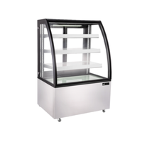 Alt Tag: EFI Versa Display CGCM-3756 37" Curved Glass Refrigerated Merchandiser display case with curved glass and adjustable shelves