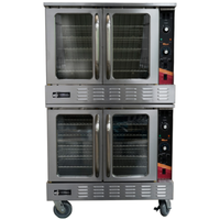 Alt Tag: EFI Versa Heat Double Deck Electric Convection Oven 10 Racks with glass doors, dual cavities, stainless steel commercial bakery oven