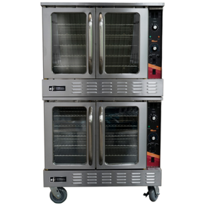 Alt Tag: EFI Versa Heat Double Deck Electric Convection Oven 10 Racks with glass doors, dual cavities, stainless steel commercial bakery oven