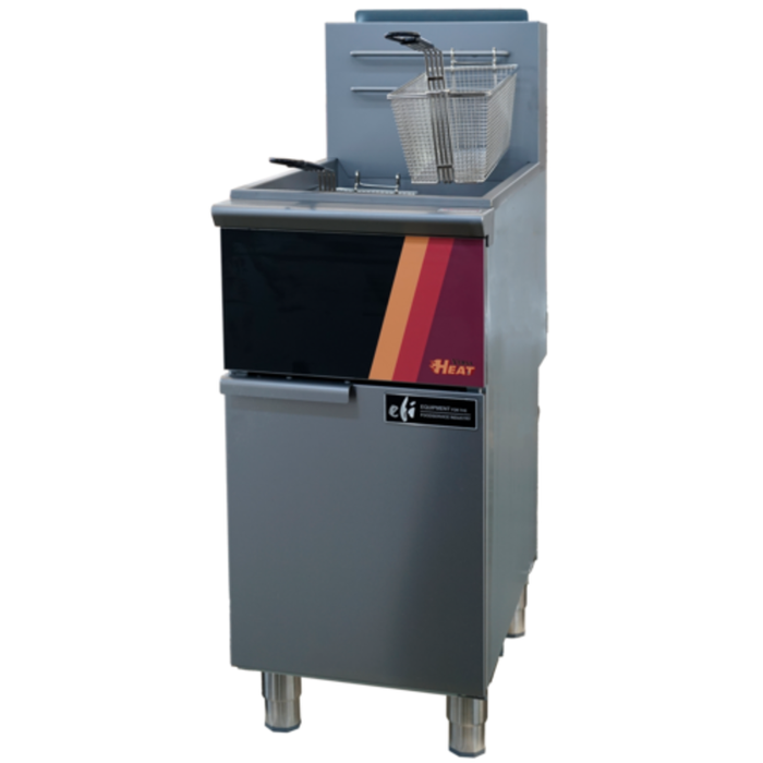 Alt Tag: EFI Versa Heat 50 lb. Capacity Propane Gas Floor Model Tube Fryer commercial floor fryer with basket, 120,000 BTU