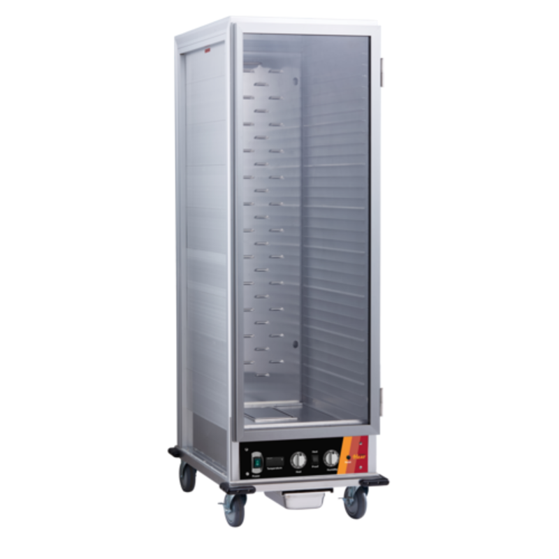 Alt Tag: EFI Versa Heat HHC-FULL-INS 36 Pan Full Size Proofer Cabinet mobile insulated heated proofing cabinet with glass door and casters
