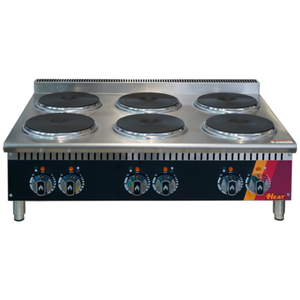 Étiquette alternative : EFI Versa Heat 36" comptoir électrique à 6 brûleurs plaque chauffante électrique commerciale en acier inoxydable de 36 pouces avec 6 brûleurs