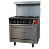 Tag alternatif : EFI Versa Heat 36" Gaz propane Cuisinière de restaurant avec six brûleurs Cuisinière commerciale de 36 pouces avec six brûleurs et vue frontale sur le four