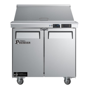 EFI Versa Premier 36" Two Door Mega Top Sandwich Prep Table stainless steel commercial salad prep cooler with two doors