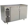 60 Inch Back Bar Refrigerator With Stainless Steel Exterior And Two Doors, Ideal For Bar Efficiency And Style