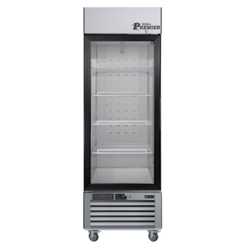 27 Inch Glass Door Reach-In Freezer Displaying A Spacious Interior With Adjustable Shelves And Professional Stainless Steel Finish