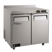 Alt Tag: EFI FWDR2-36VCP 36 Inch Two Door Stainless Steel Worktop Freezer with two doors, stainless worktop, commercial kitchen freezer