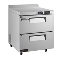 EFI Versa Premier 27 Inch Stainless Steel Two Drawer Worktop Freezer, 2-drawer commercial stainless worktop freezer with digital controls