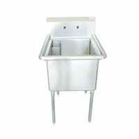 23 Inch Stainless Steel Prep Sink Featuring One Compartment Design And Durable Construction For Commercial Kitchens.