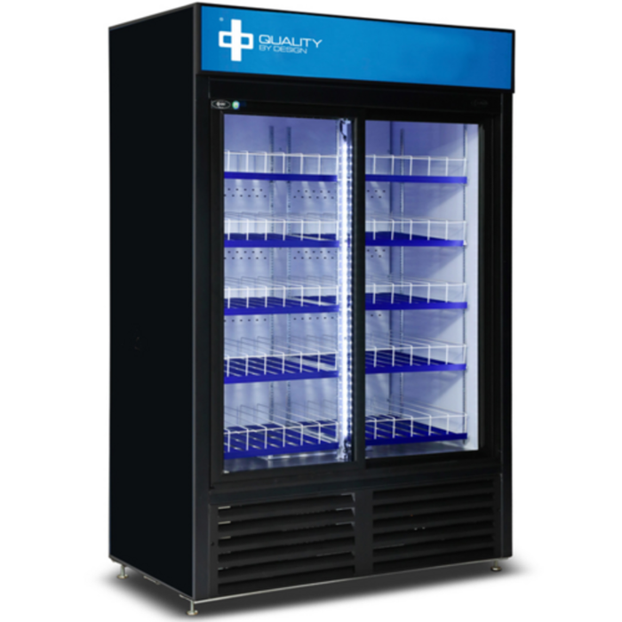 QBD CD45-HC BLACK 52"W Merchandiser Glass Door Refrigerator