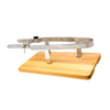 Omcan 19192 Stand professionnel Jamon Serrano Prosciutto Support avec cadre en acier inoxydable et base en bois pour la sculpture stable du jambon