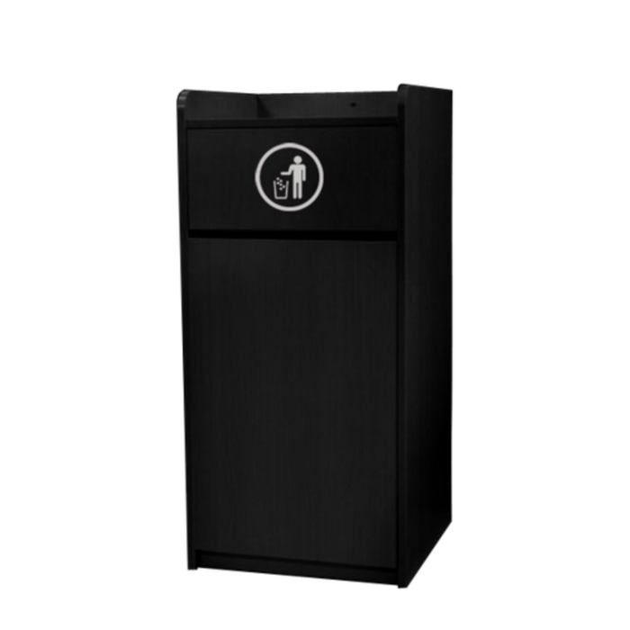Poubelle de style armoire noire Omcan 46584 de 36 gallons
