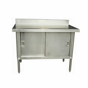 96 Inch Stainless Steel Work Table With Cabinet Base For Commercial Kitchen Efficiency And Cleanliness