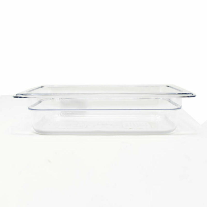 Clear Polycarbonate Food Pan With 1/4 Size Design For Food Storage And Service Solutions