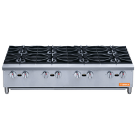 BRIKA BHP-488 48"W Countertop Gas Hot Plate with 8 Burners
